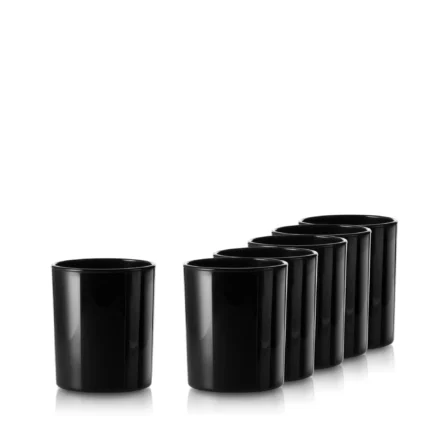 Melni spīdīgi stikla trauciņi svecēm 190 ml