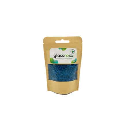 GlassRoxx – krāsainais stikla granulāts no pārstrādāta stikla, piesātināti zila, 150 g